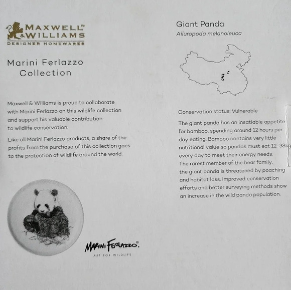 Maxwell Williams Porcelaine Designer Dinnerware Plate 20 cm Giant Panda - Picture 3 of 3